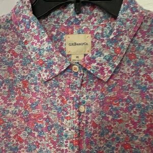 G.H. Bass & Co. Women's Floral Blouse - Pink and Blue
